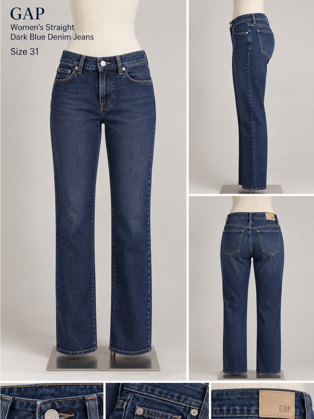 GAP Women’s Straight Dark Blue Denim Jeans